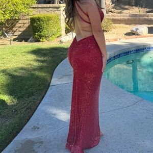 Elegant Red Sequin Gown